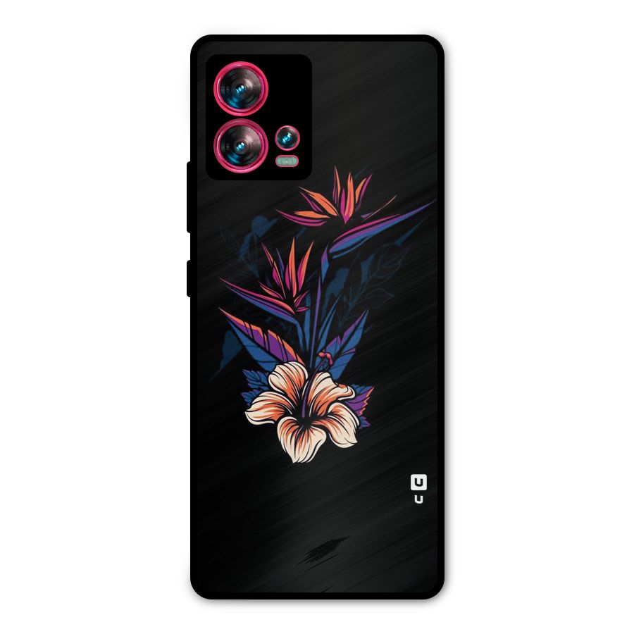 Single Painted Flower Metal Back Case for Motorola Edge 30 Fusion