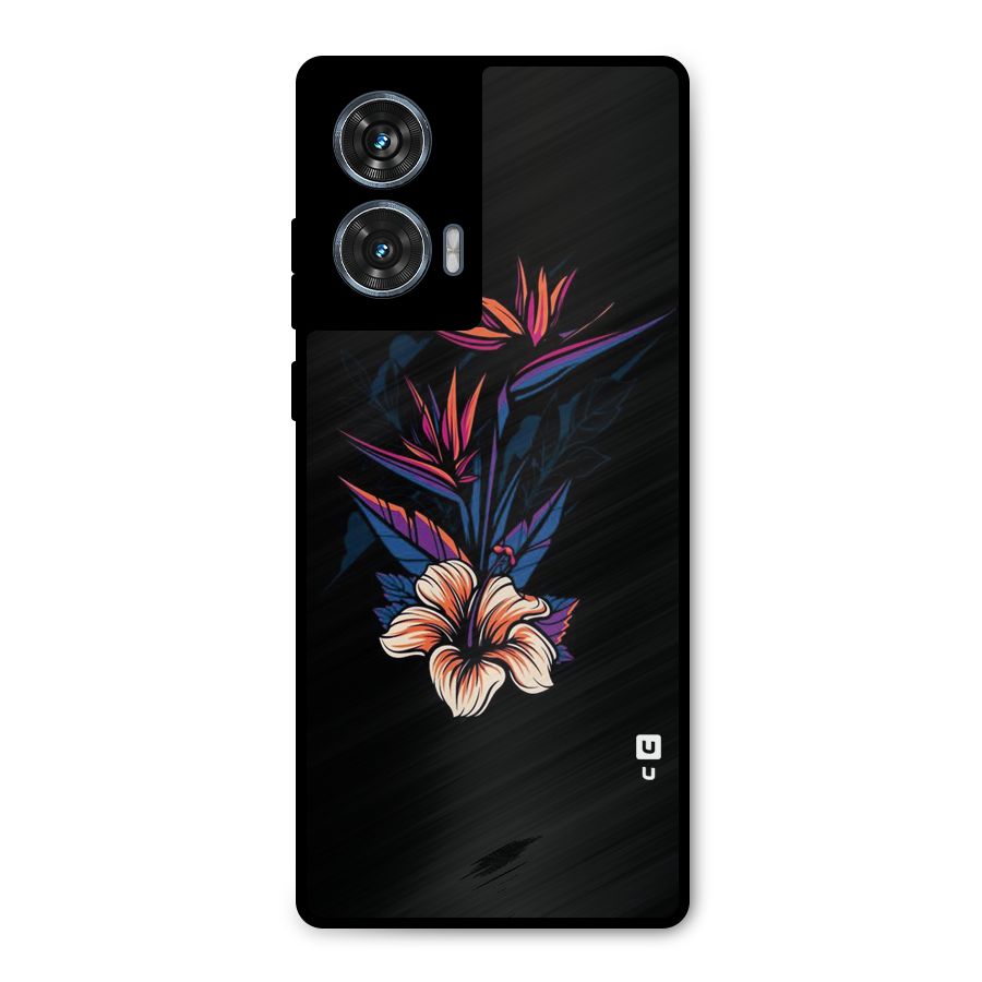 Single Painted Flower Metal Back Case for Motorola Edge 50 Fusion
