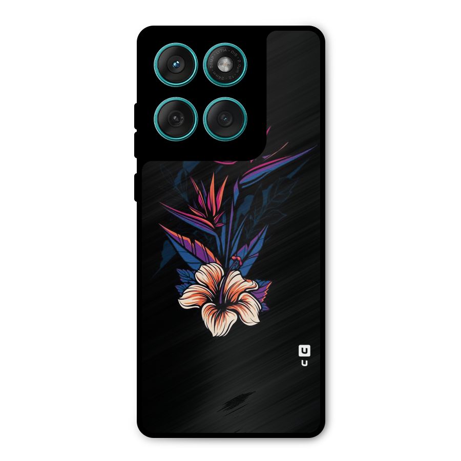 Single Painted Flower Metal Back Case for Motorola Edge 60