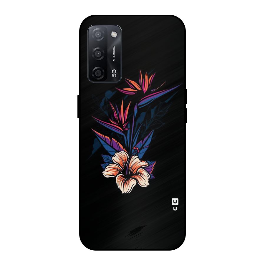 Single Painted Flower Metal Back Case for Oppo A53s 5G