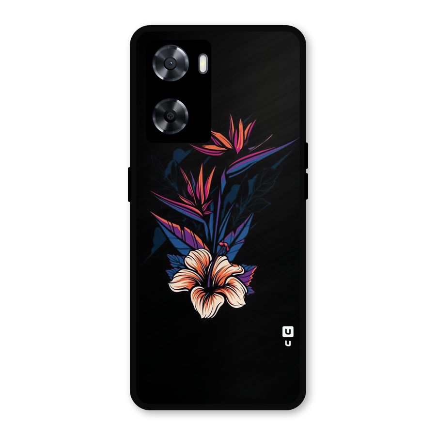 Single Painted Flower Metal Back Case for Oppo A77s