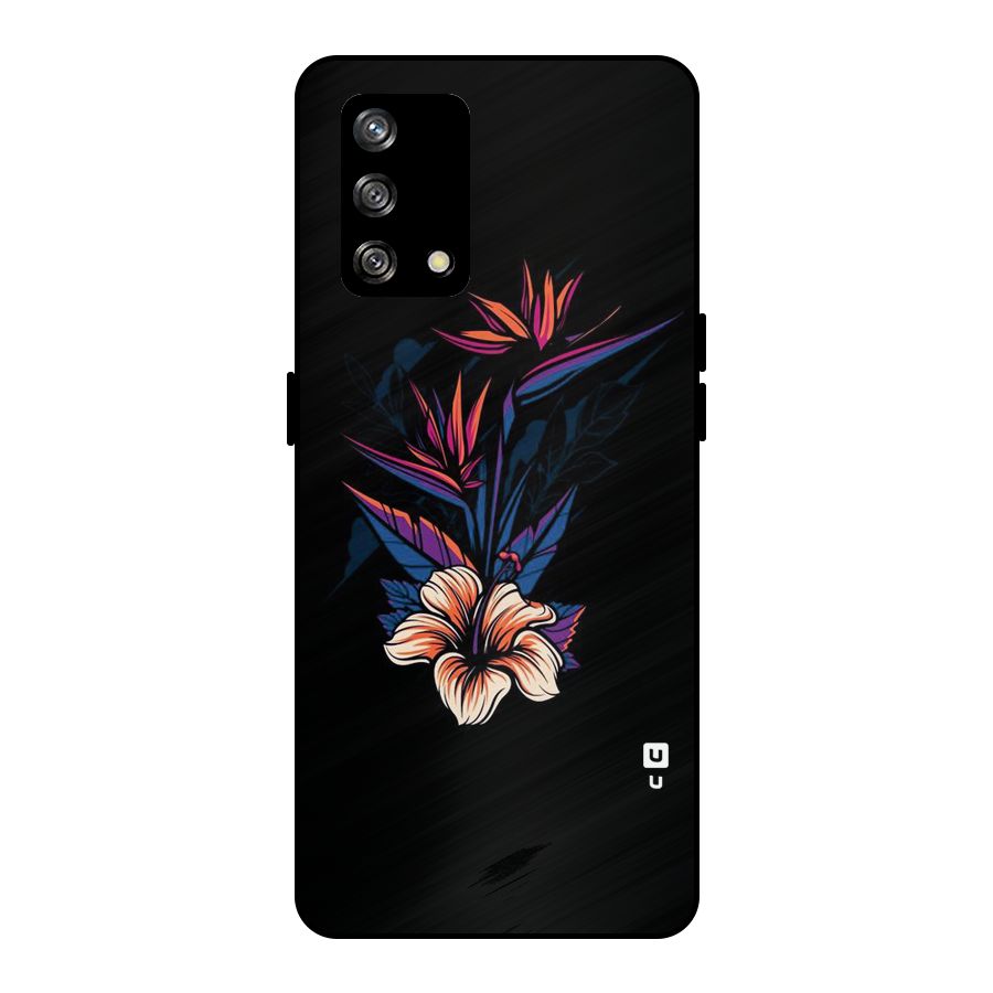 Single Painted Flower Metal Back Case for Oppo F19