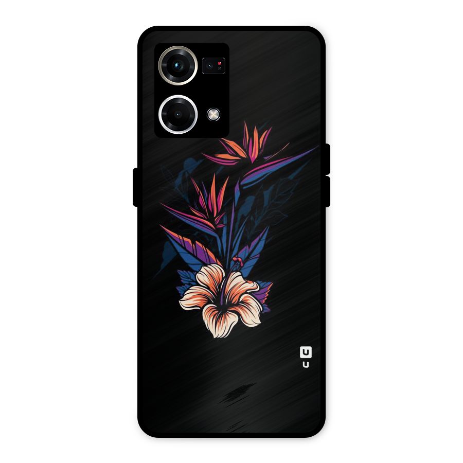 Single Painted Flower Metal Back Case for Oppo F21 Pro 4G