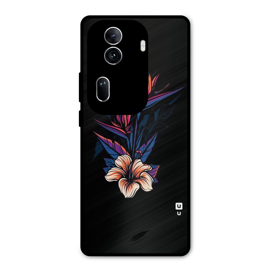 Single Painted Flower Metal Back Case for Oppo Reno11 Pro 5G