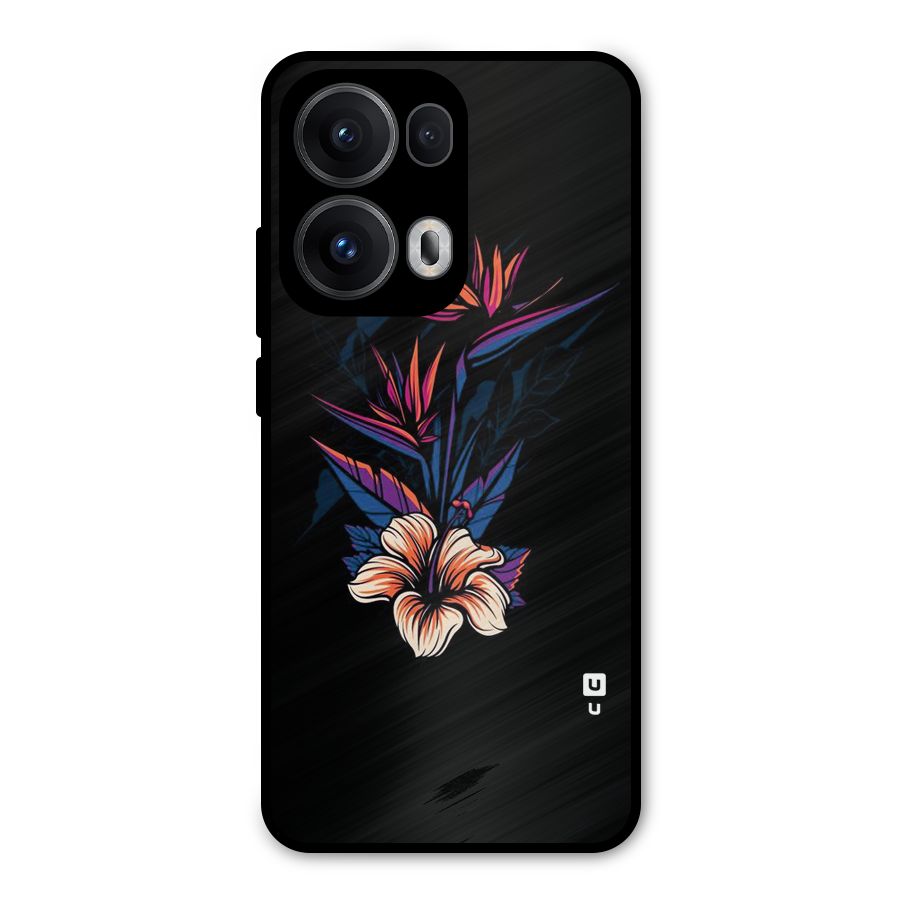 Single Painted Flower Metal Back Case for Oppo Reno13 Pro