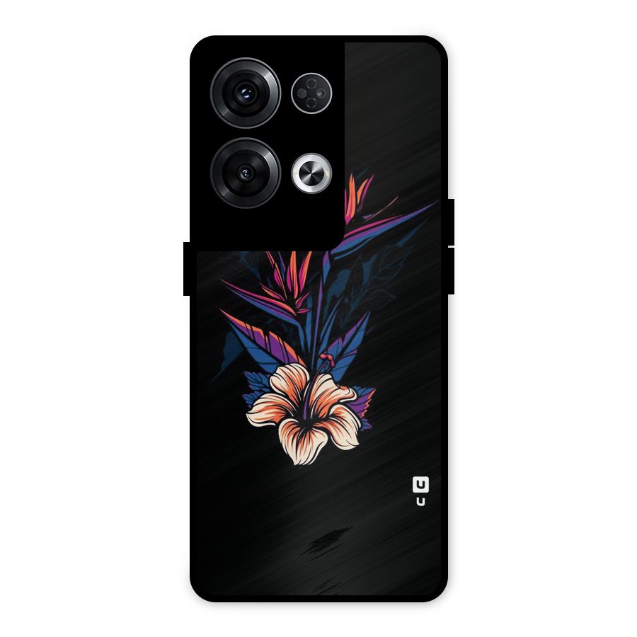 Single Painted Flower Metal Back Case for Oppo Reno8 Pro 5G