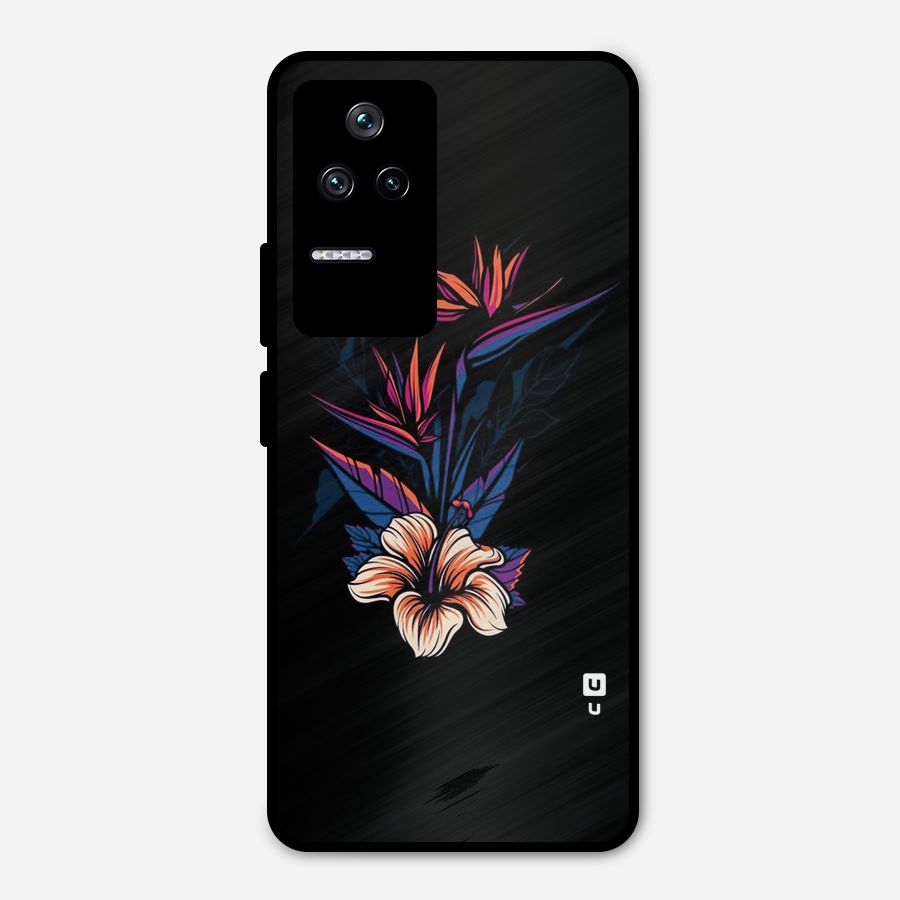 Single Painted Flower Metal Back Case for Poco F4 5G