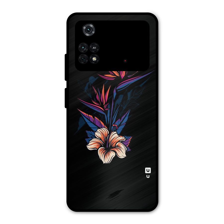 Single Painted Flower Metal Back Case for Poco M4 Pro 4G