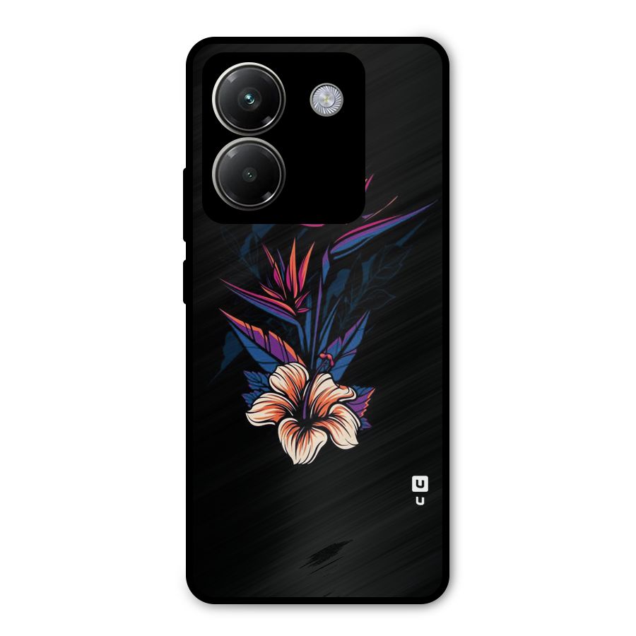 Single Painted Flower Metal Back Case for Poco M7 Pro 5G