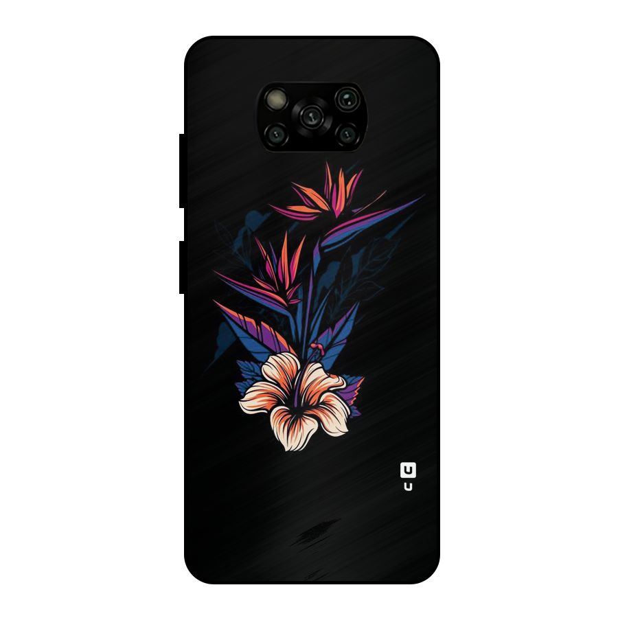 Single Painted Flower Metal Back Case for Poco X3