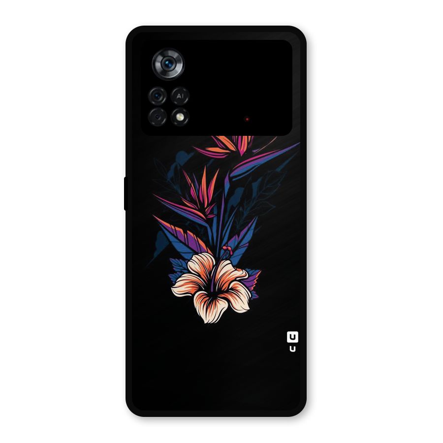 Single Painted Flower Metal Back Case for Poco X4 Pro 5G