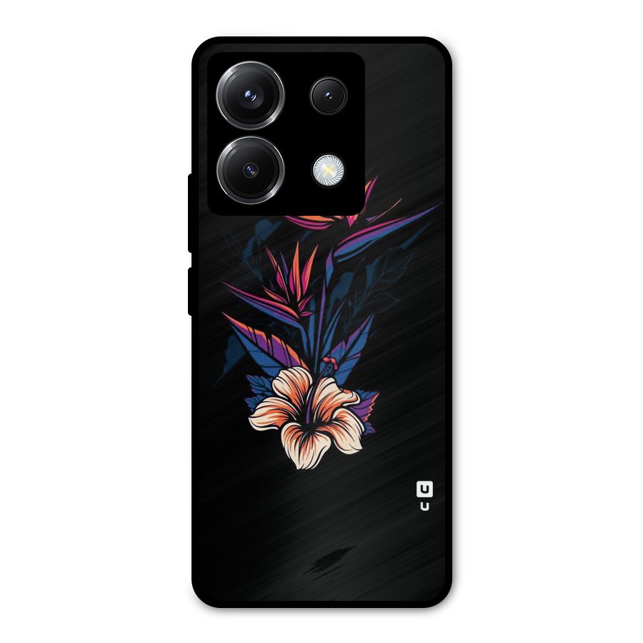 Single Painted Flower Metal Back Case for Poco X6