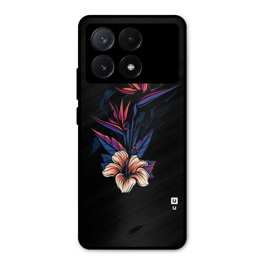 Single Painted Flower Metal Back Case for Poco X6 Pro