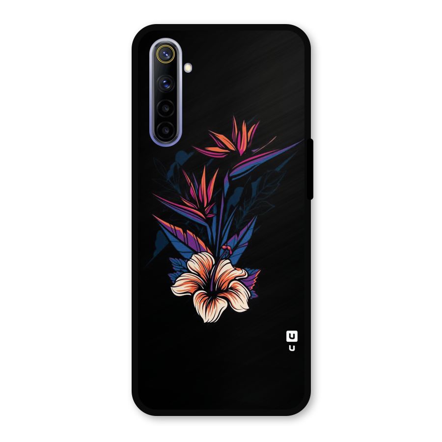 Single Painted Flower Metal Back Case for Realme 6i