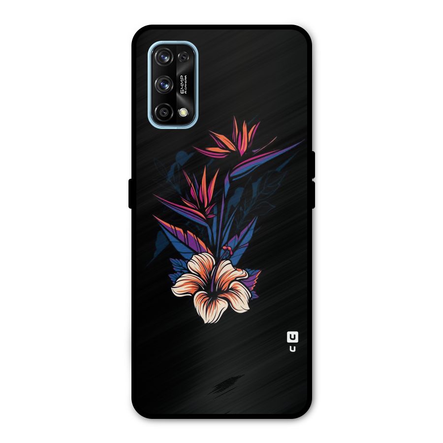Single Painted Flower Metal Back Case for Realme 7 Pro