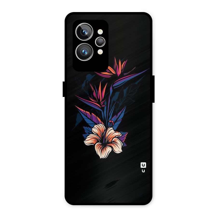 Single Painted Flower Metal Back Case for Realme GT2 Pro