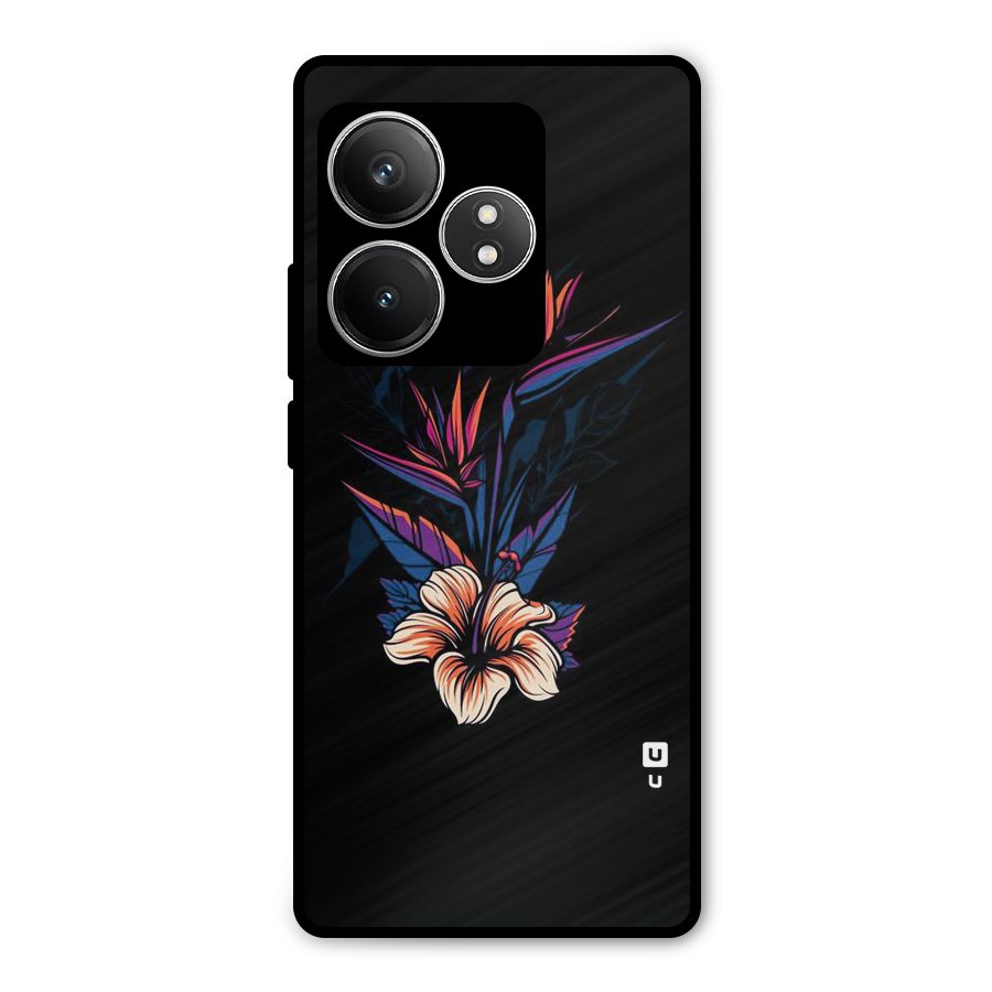 Single Painted Flower Metal Back Case for Realme GT 6T