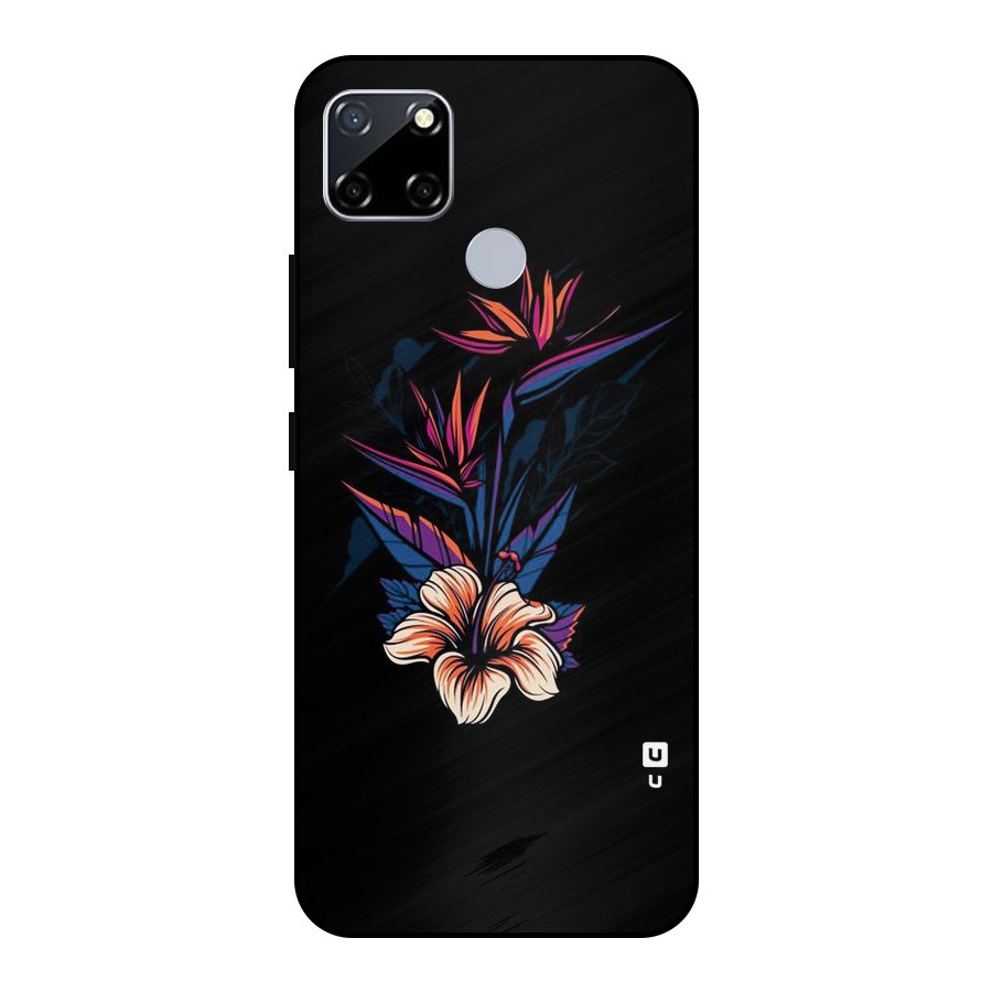 Single Painted Flower Metal Back Case for Realme Narzo 20