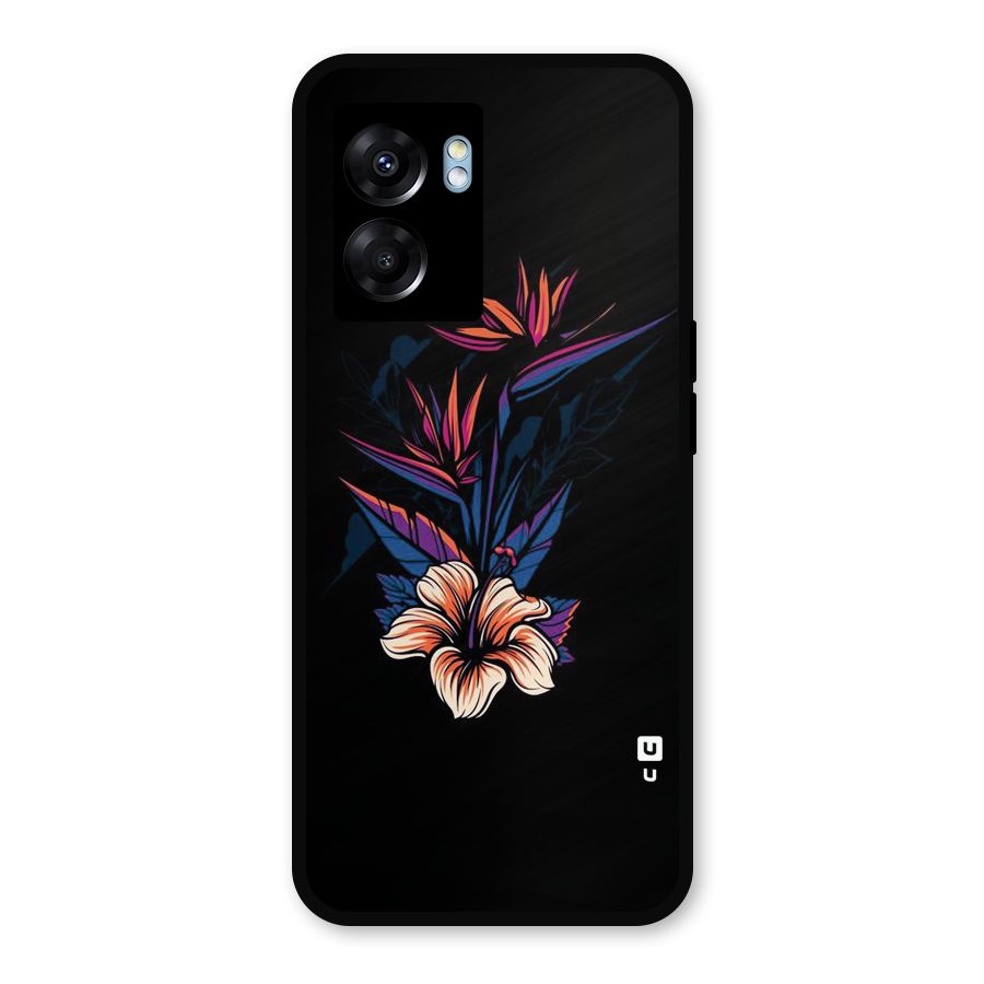 Single Painted Flower Metal Back Case for Realme Narzo 50 5G