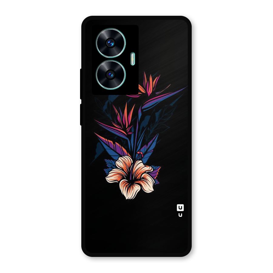 Single Painted Flower Metal Back Case for Realme Narzo N55