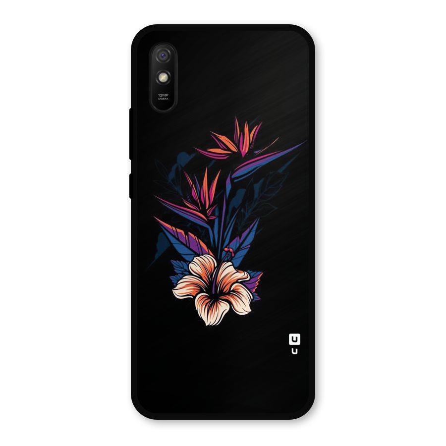Single Painted Flower Metal Back Case for Redmi 9a