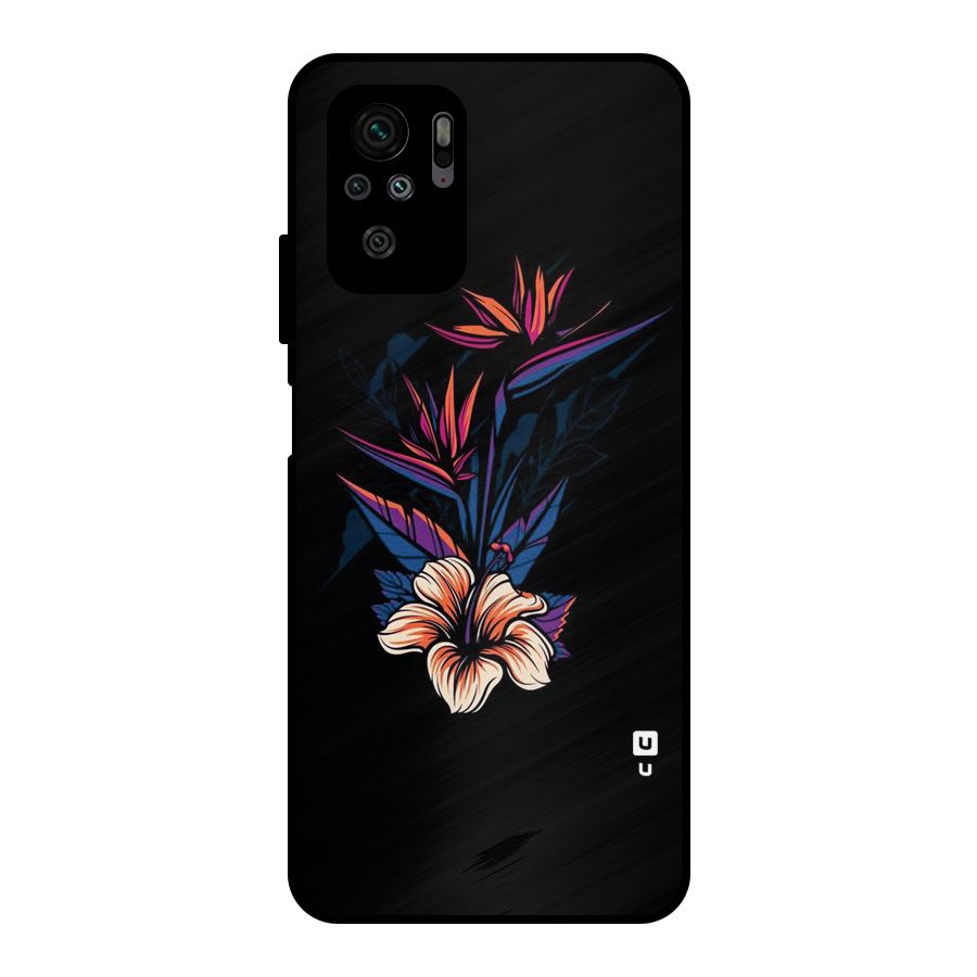 Single Painted Flower Metal Back Case for Redmi Note 10S