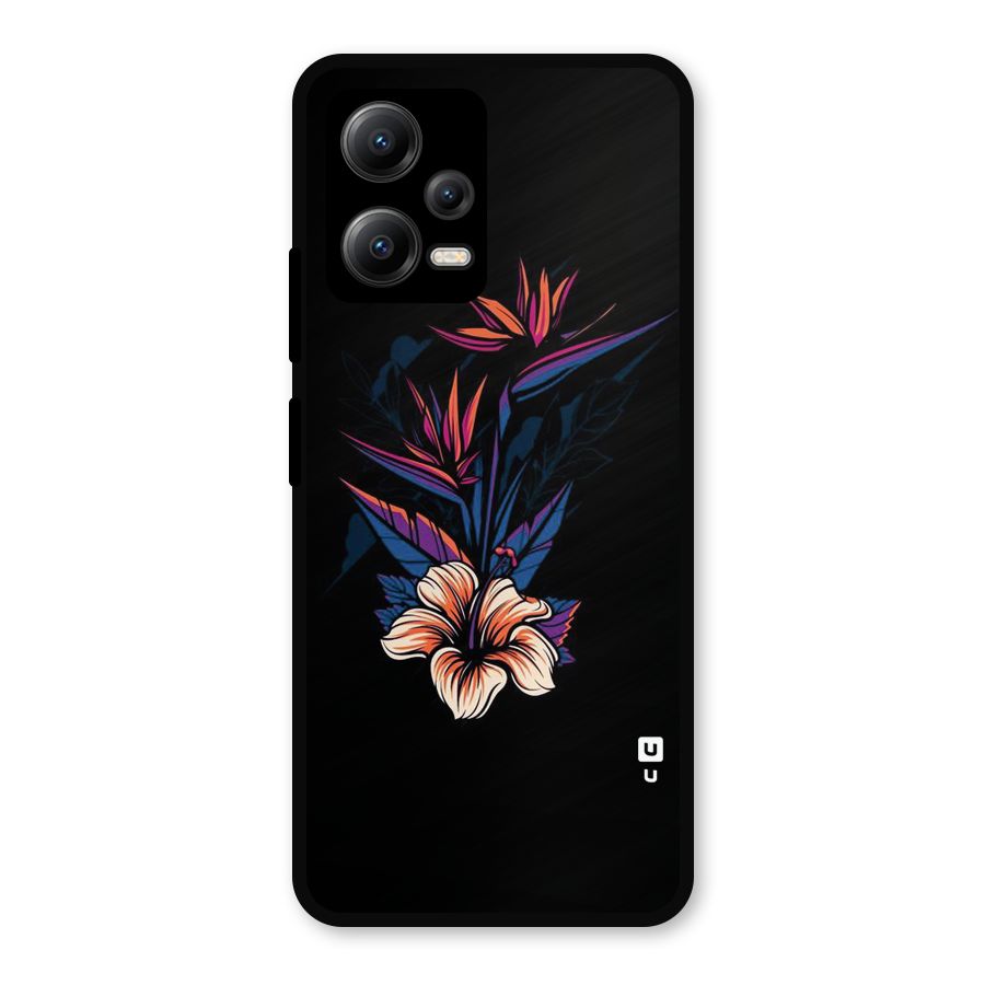 Single Painted Flower Metal Back Case for Redmi Note 12 5G