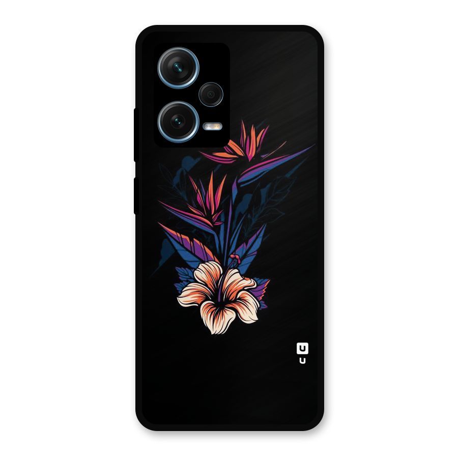 Single Painted Flower Metal Back Case for Redmi Note 12 Pro Plus 5G