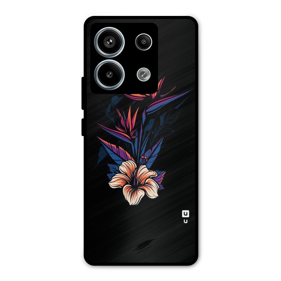 Single Painted Flower Metal Back Case for Redmi Note 13 Pro 5G