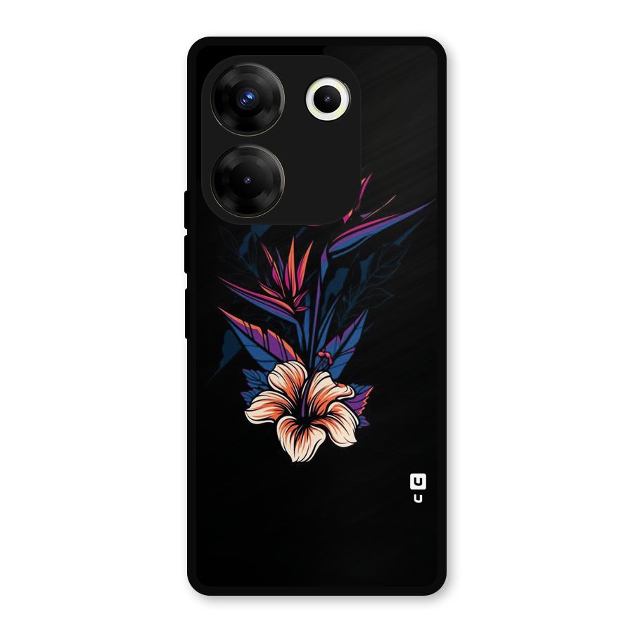 Single Painted Flower Metal Back Case for Tecno Camon 20