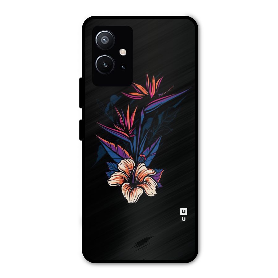 Single Painted Flower Metal Back Case for Vivo T1 5G