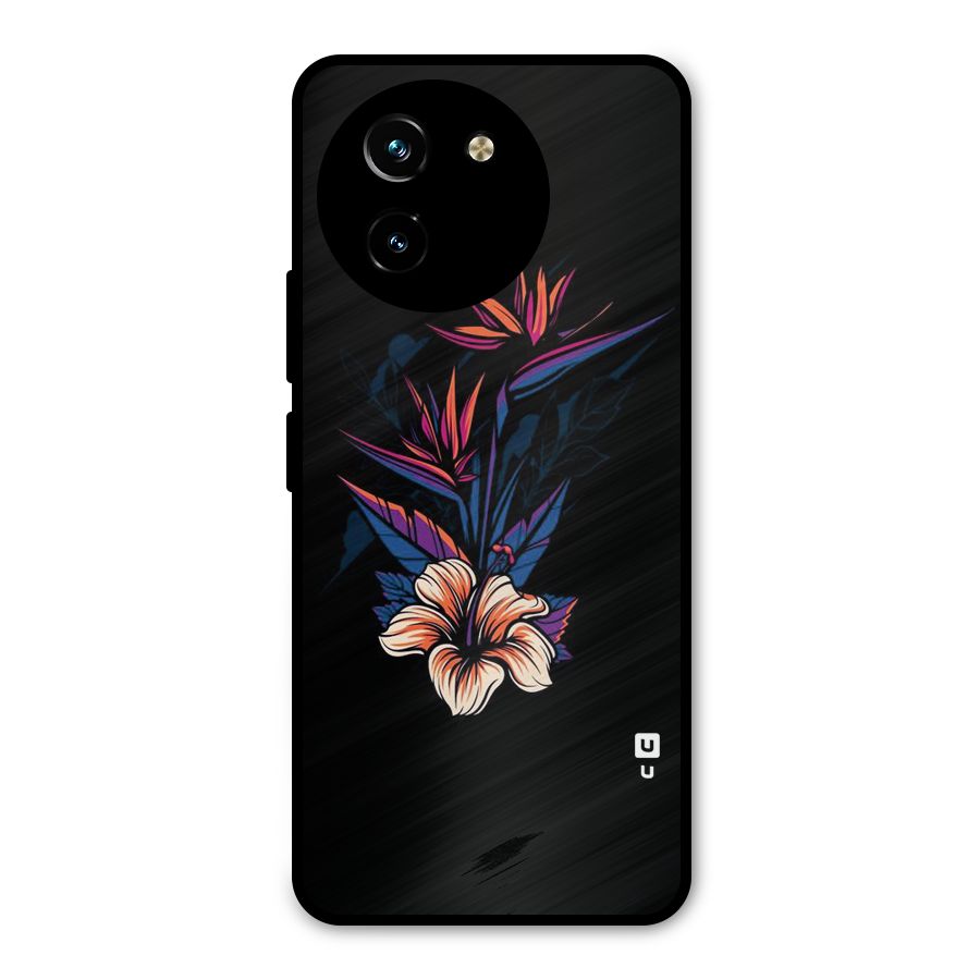 Single Painted Flower Metal Back Case for Vivo T3x