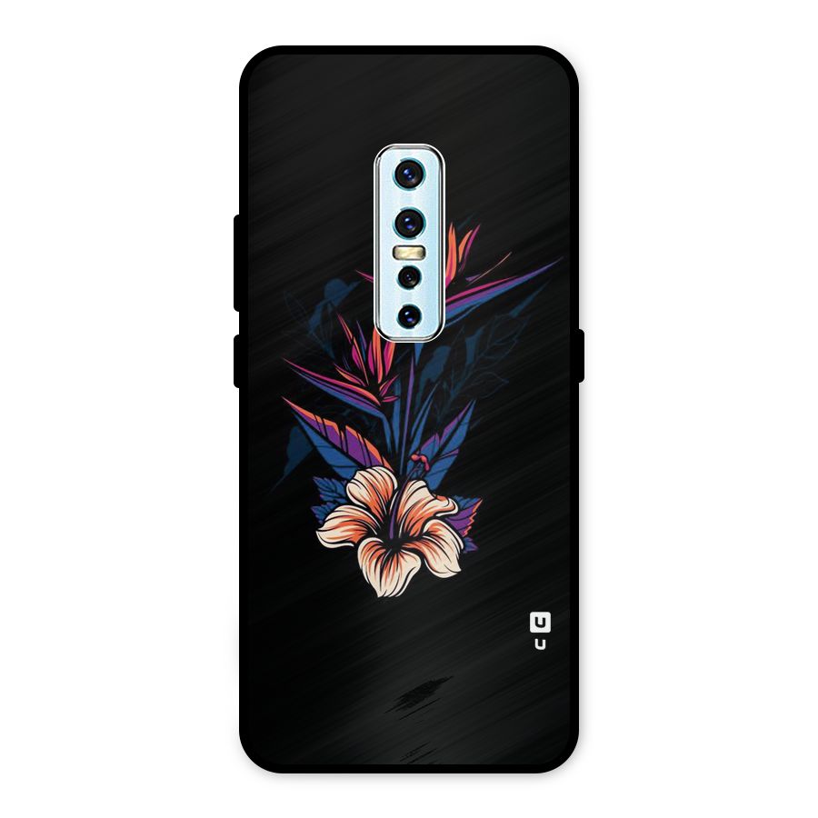 Single Painted Flower Metal Back Case for Vivo V17 Pro