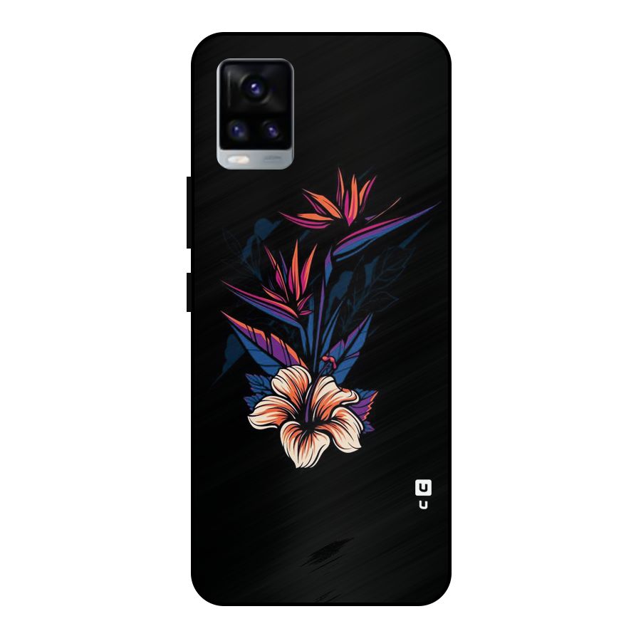 Single Painted Flower Metal Back Case for Vivo V20 2021