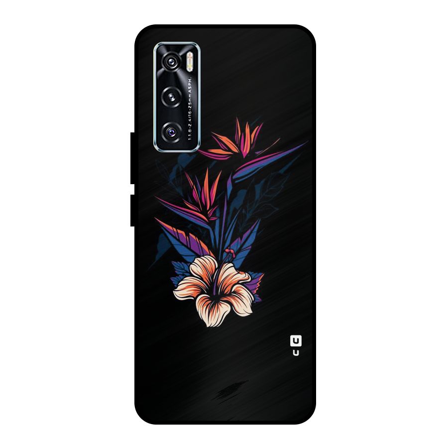 Single Painted Flower Metal Back Case for Vivo V20 SE