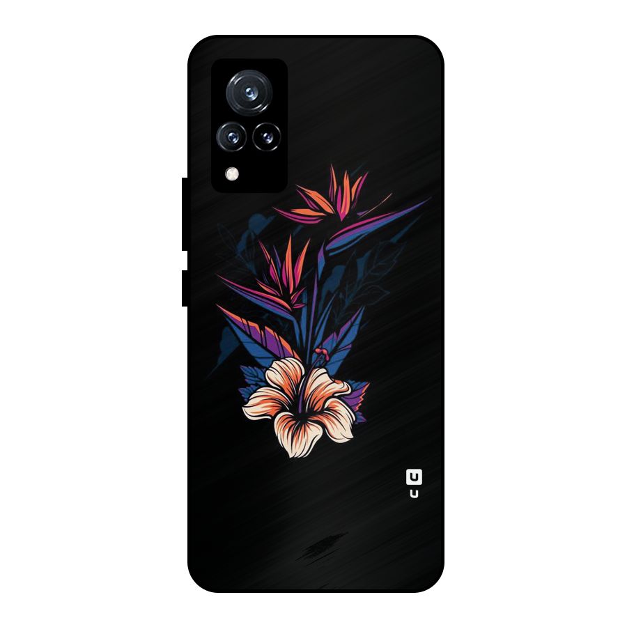 Single Painted Flower Metal Back Case for Vivo V21 5G