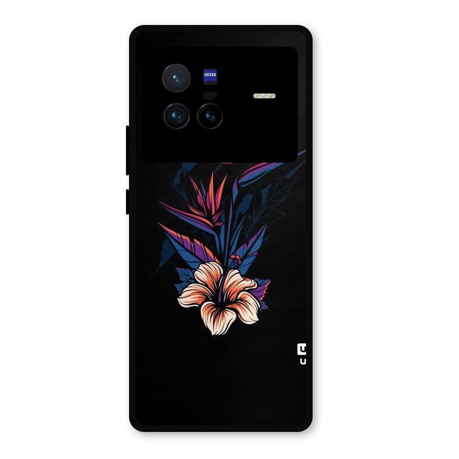 Single Painted Flower Metal Back Case for Vivo X80