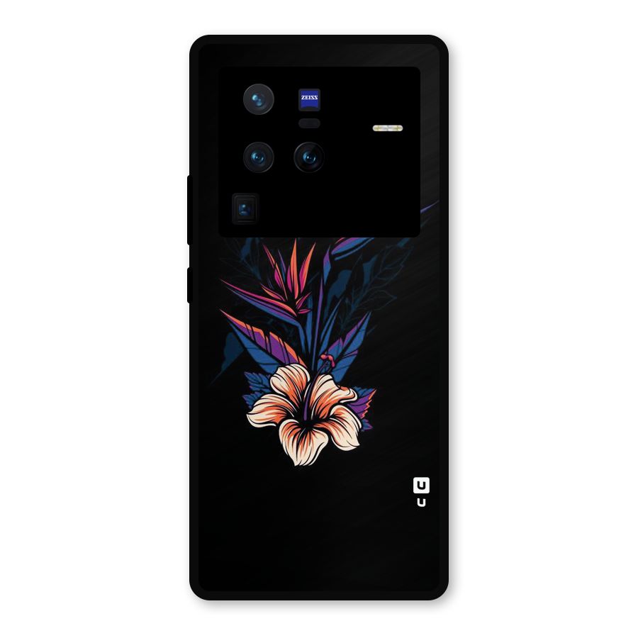 Single Painted Flower Metal Back Case for Vivo X80 Pro