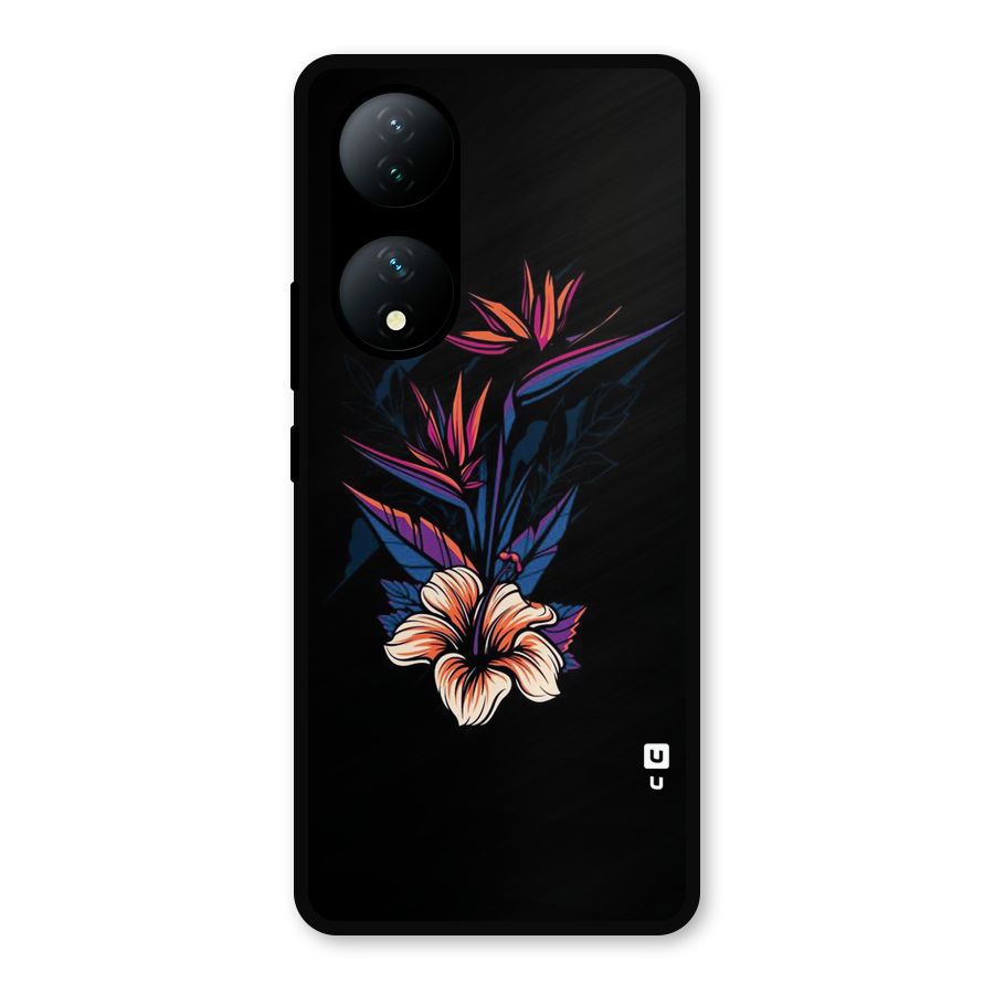 Single Painted Flower Metal Back Case for Vivo Y100