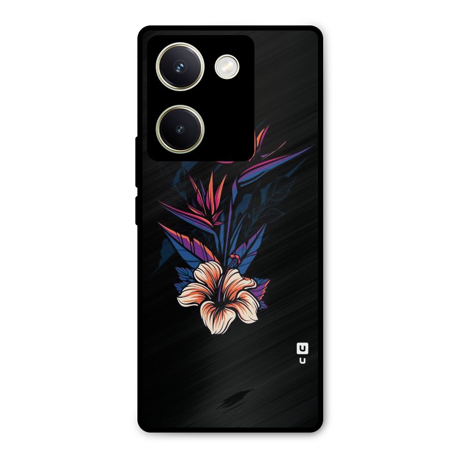 Single Painted Flower Metal Back Case for Vivo Y200 Pro