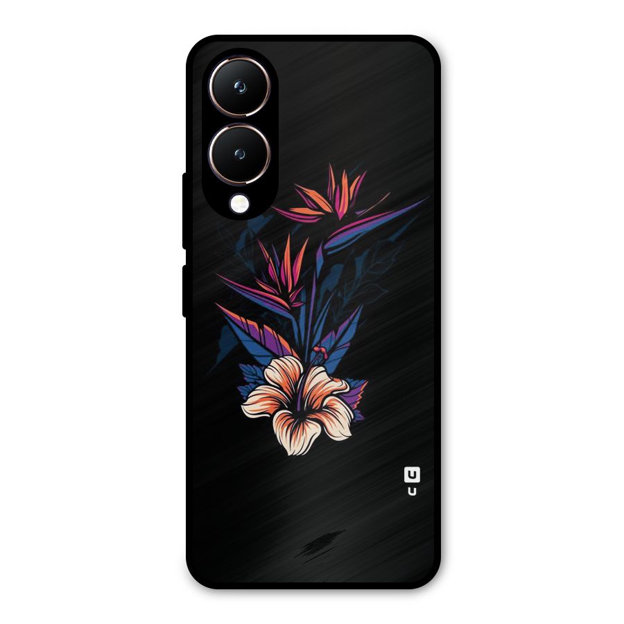 Single Painted Flower Metal Back Case for Vivo Y28