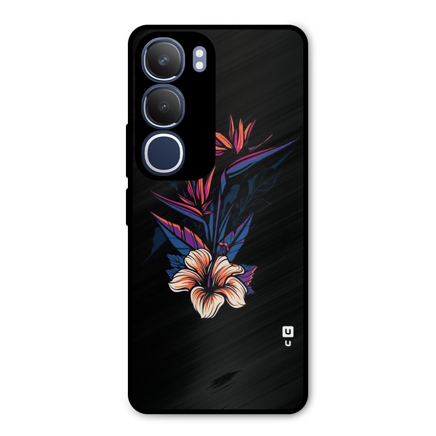 Single Painted Flower Metal Back Case for Vivo Y29