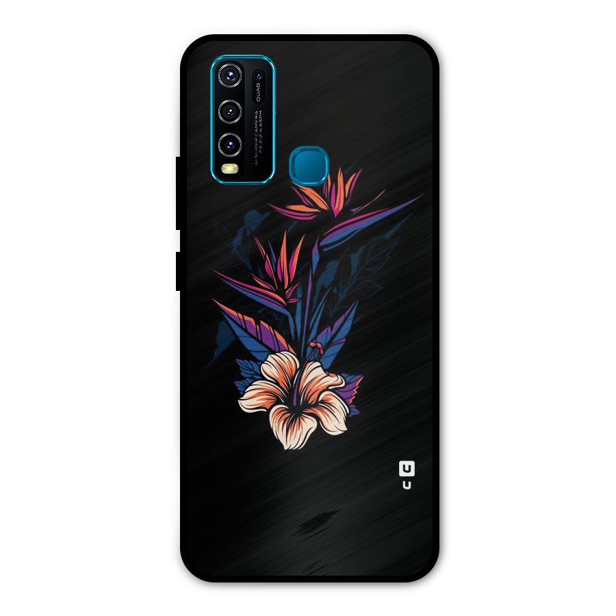 Single Painted Flower Metal Back Case for Vivo Y50