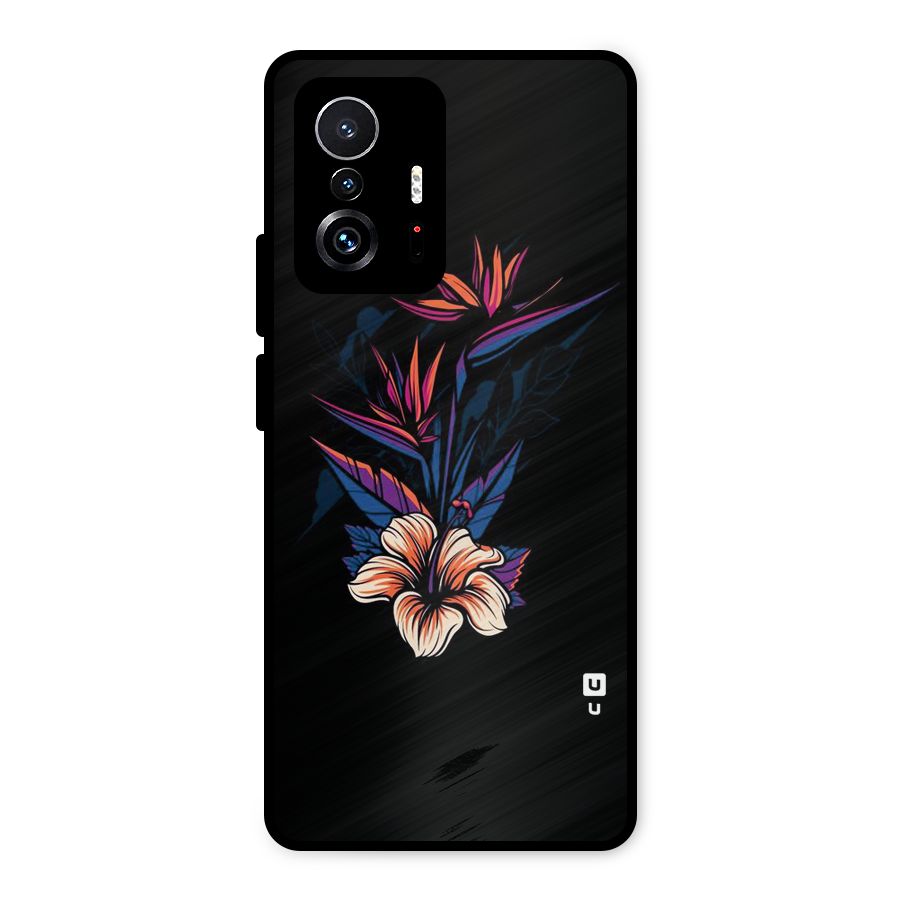Single Painted Flower Metal Back Case for Xiaomi 11T Pro