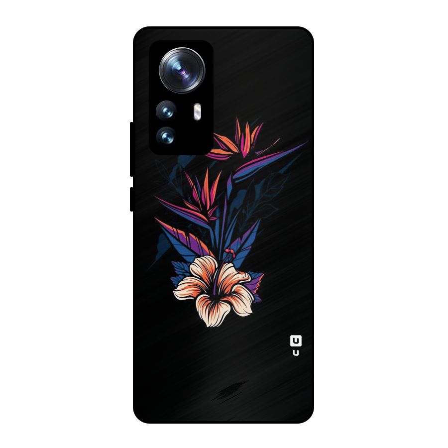 Single Painted Flower Metal Back Case for Xiaomi 12 Pro