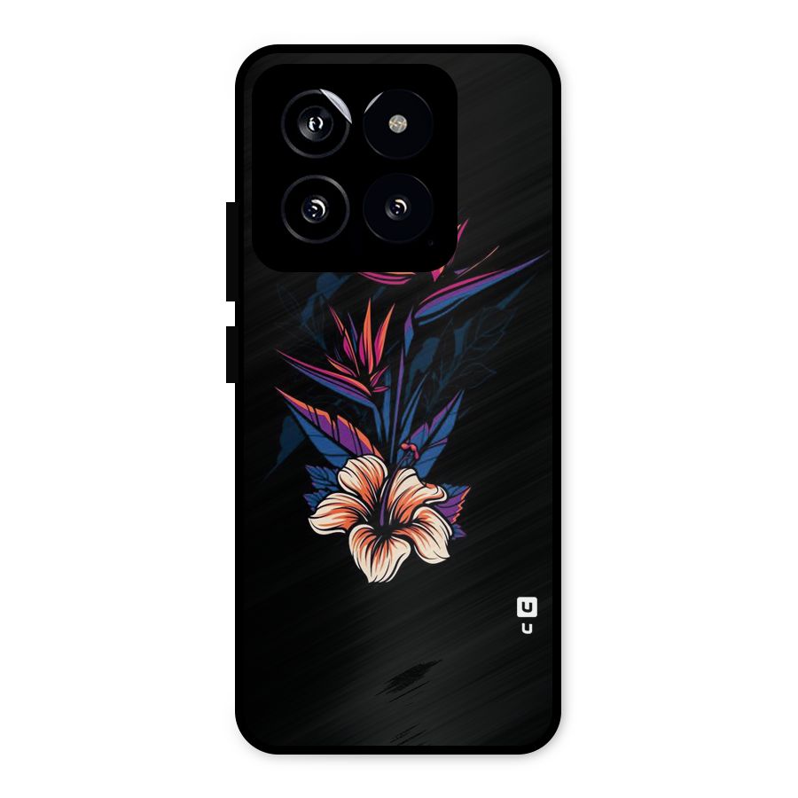 Single Painted Flower Metal Back Case for Xiaomi 14