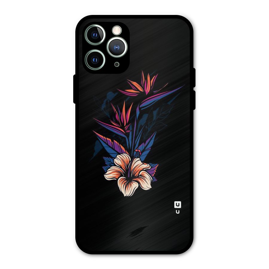 Single Painted Flower Metal Back Case for iPhone 11 Pro Max