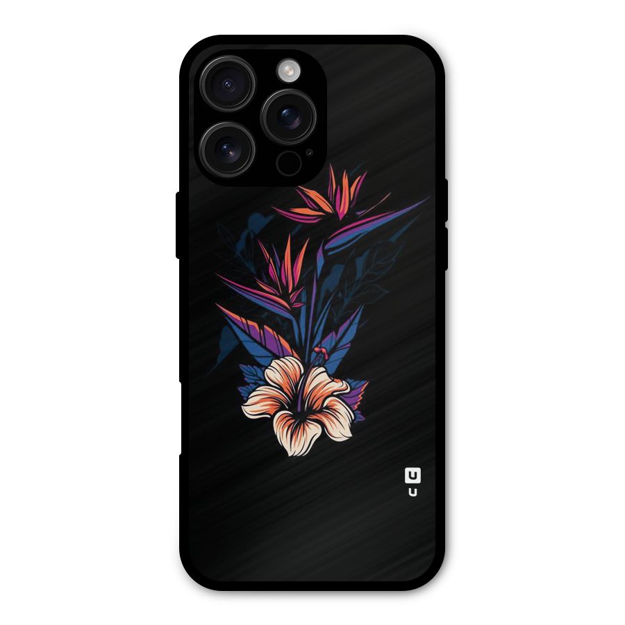 Single Painted Flower Metal Back Case for iPhone 16 Pro Max