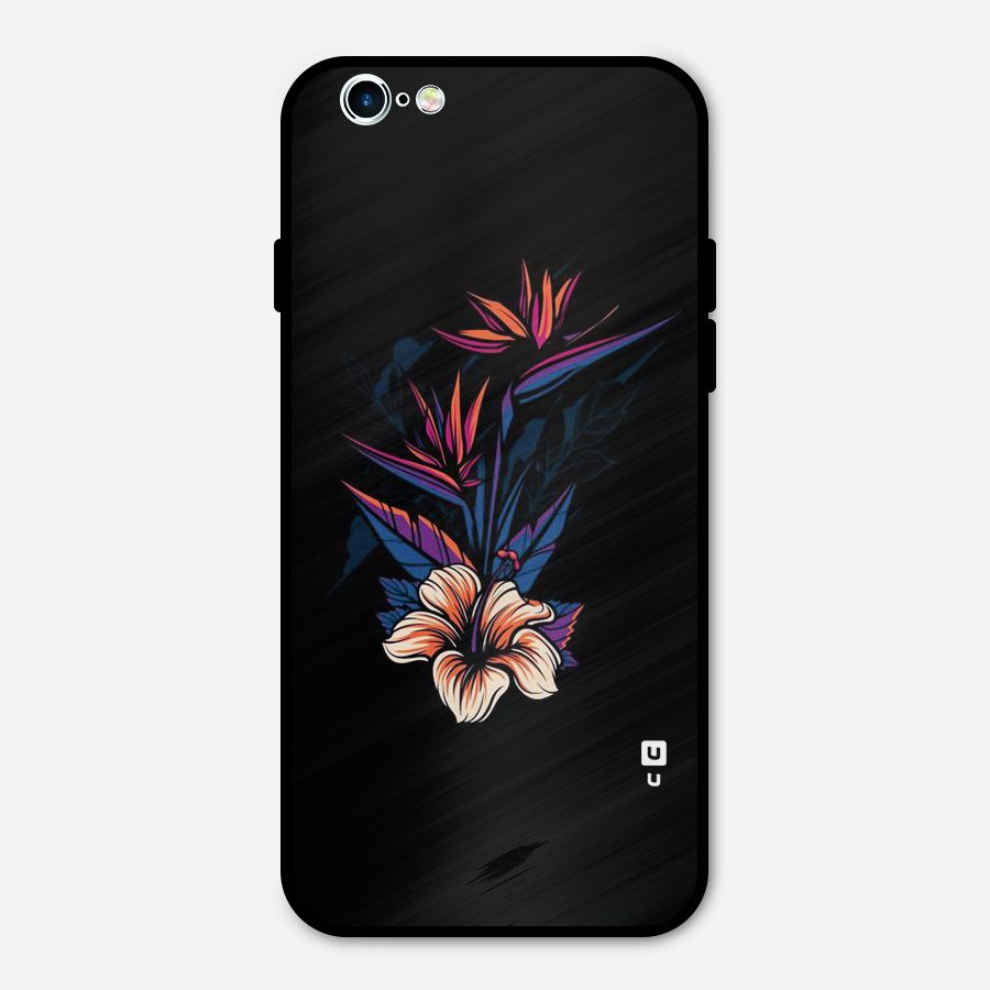 Single Painted Flower Metal Back Case for iPhone 6 6s