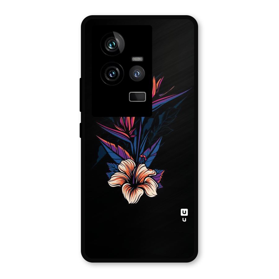 Single Painted Flower Metal Back Case for iQOO 11 5G